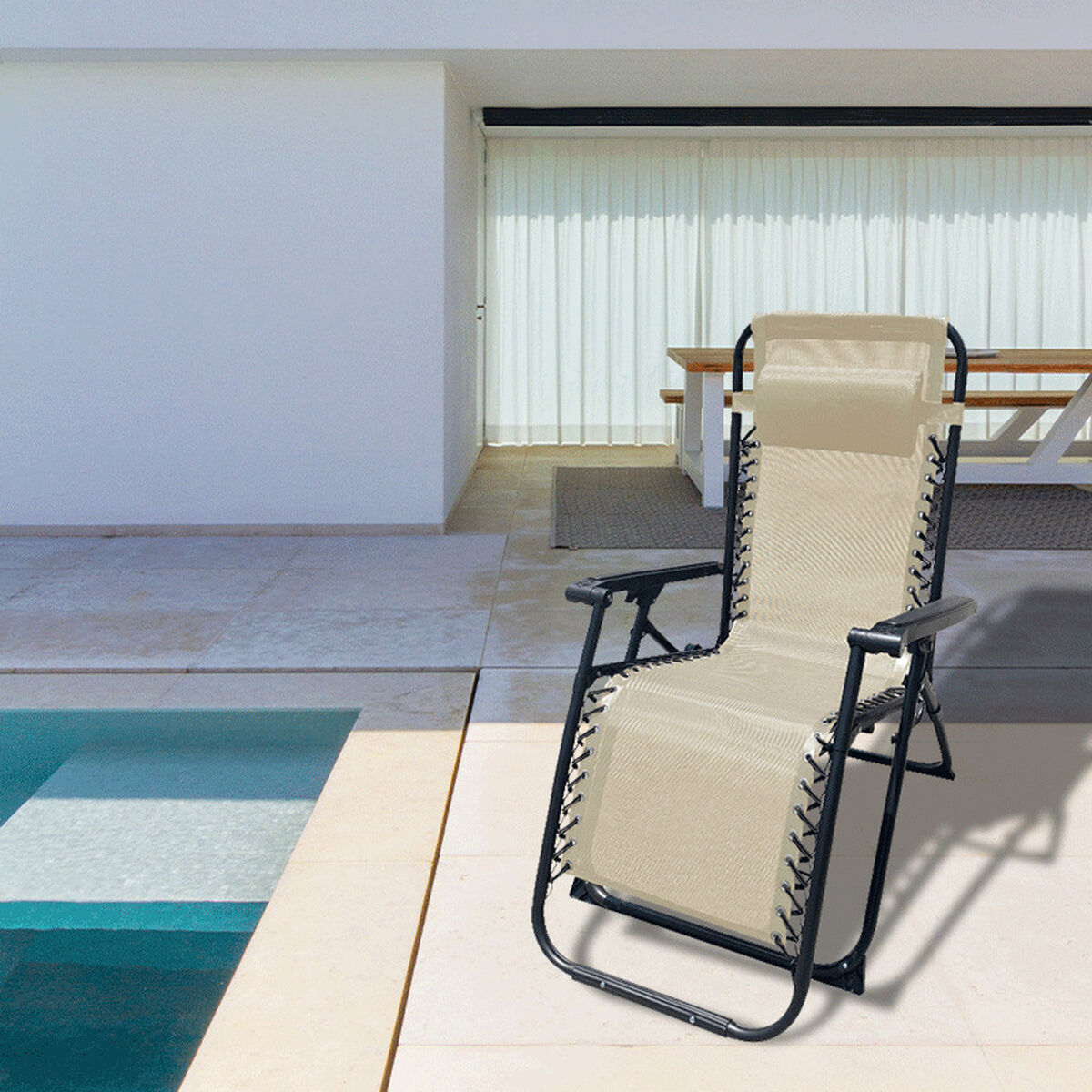 Folding Lounger Camping Chair Marbueno Beige (Refurbished A)