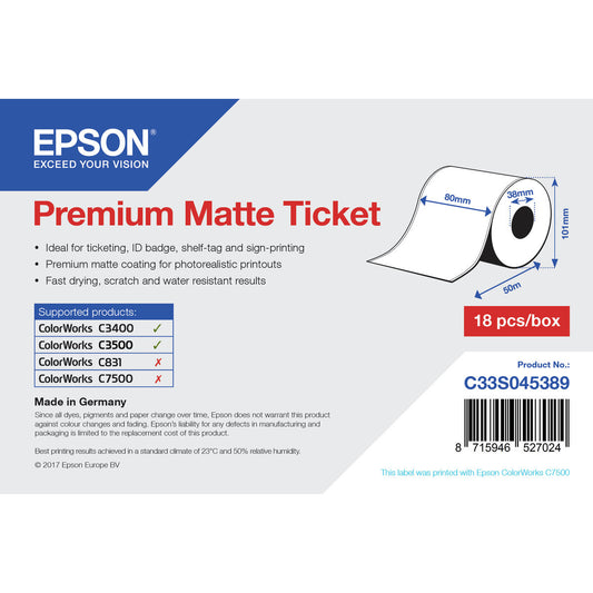 Epson Printer Labels Epson C33S045389