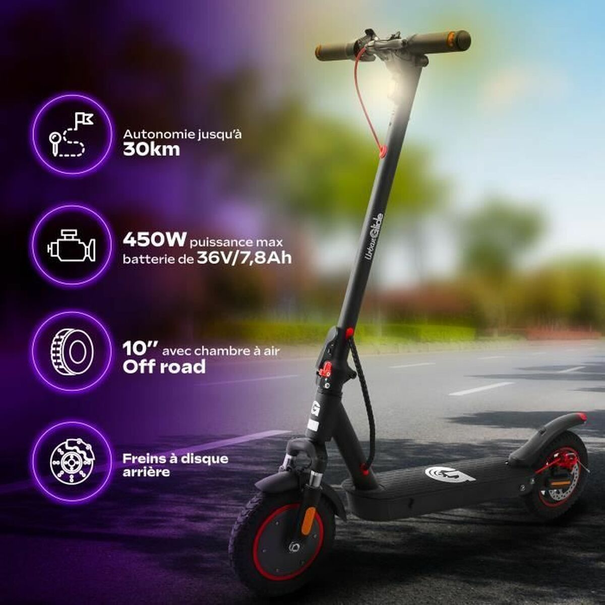 Urbanglide Electric Scooter Urbanglide 100 Max Black 350 W 25 Km/H