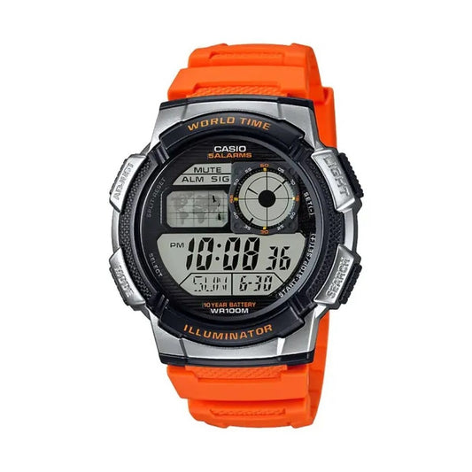 Casio Men's Watch Casio World Time Illuminator Orange (Ø 43 Mm)