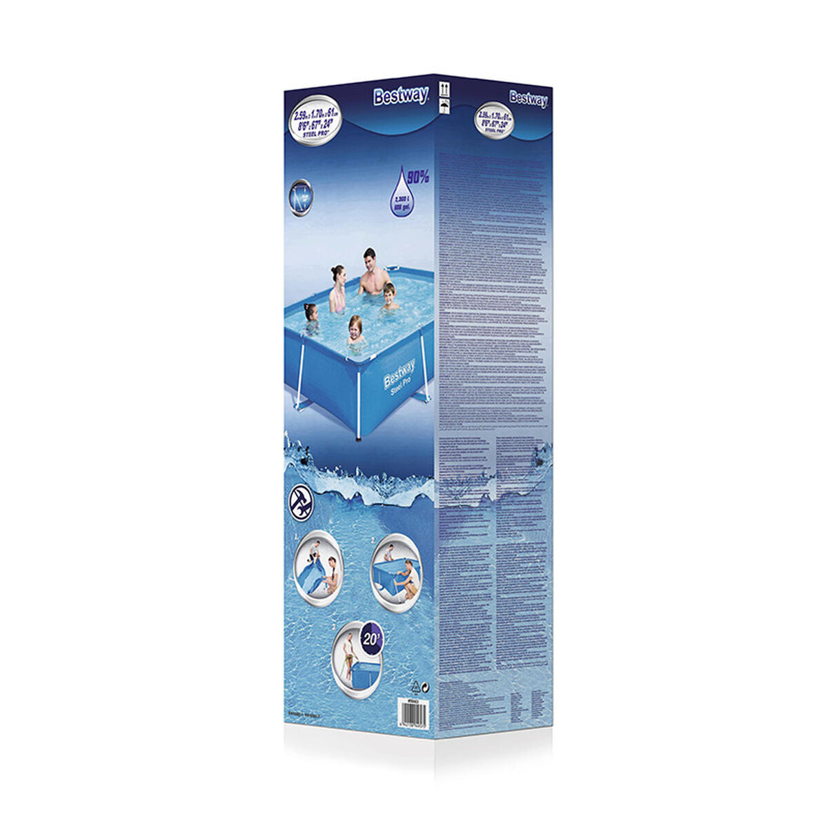 Bestway Removable Pool Bestway 259 X 170 X 61 Cm 170 X 259 X 61 Cm