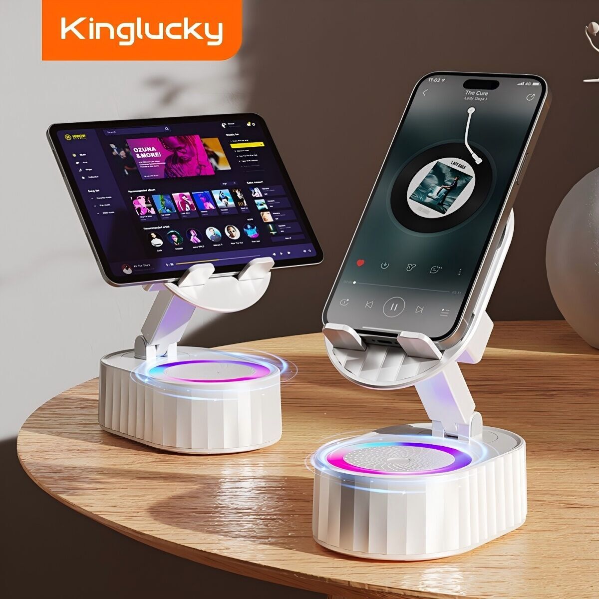 Kinglucky Zj-016 Smartphone Stand With Speaker White 5W
