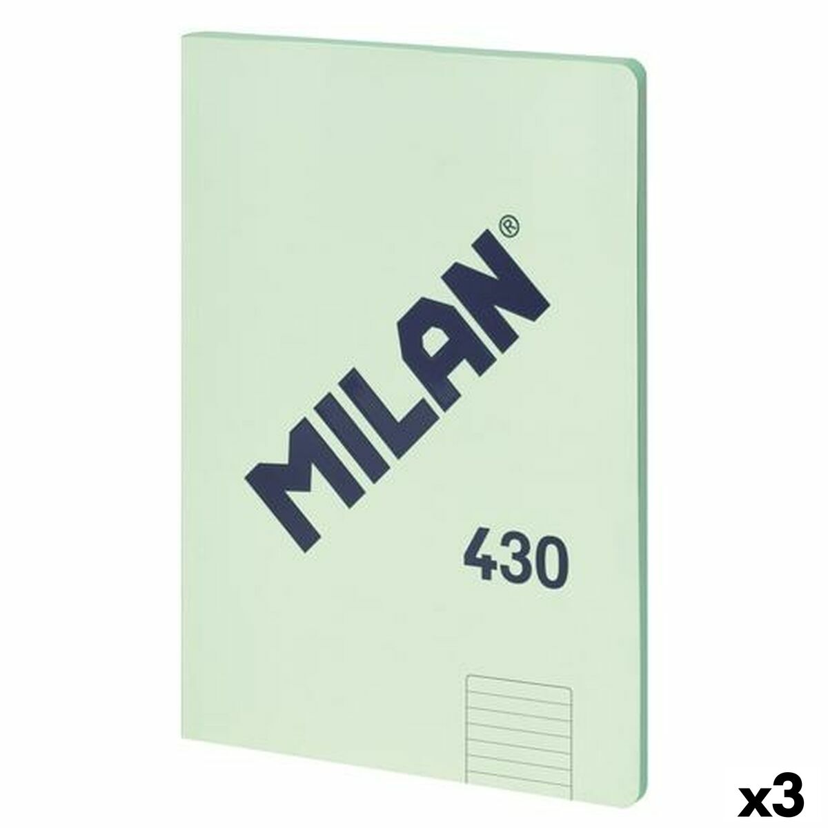Notebook Milan 430 Green A4 48 Sheets (3 Units)