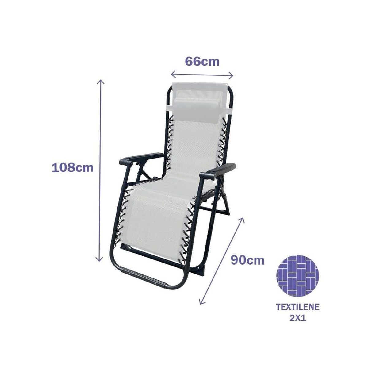 Folding Chair Marbueno Grey 90 x 108 x 66 cm