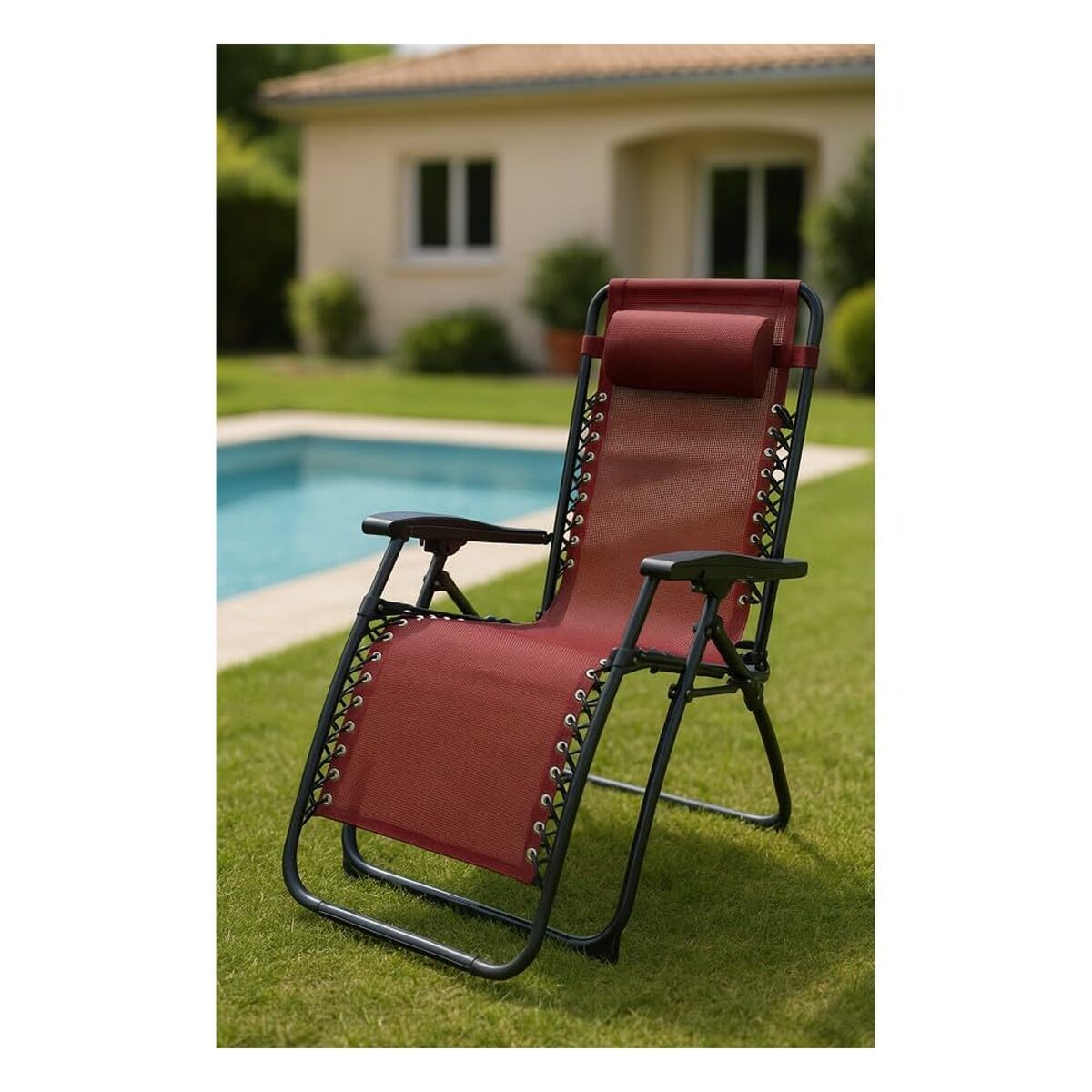 Foldable Camping Chair Marbueno Burgundy 2 Units