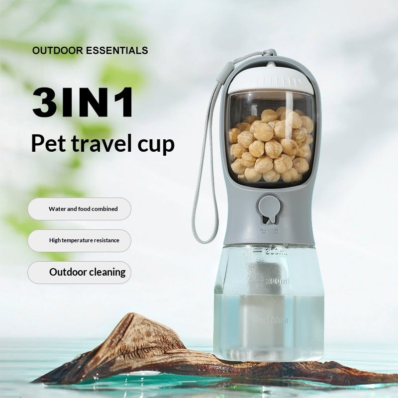 3-in-1 Pet Travel Cup Water Bottle